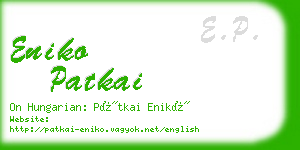 eniko patkai business card